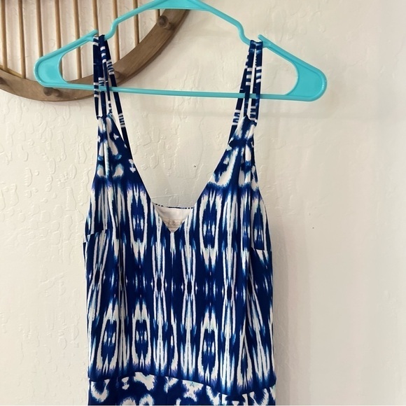 Boston Proper Blue White Tank Jumpsuit Jumper Playsuit Size 10 - Picture 2 of 13